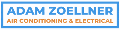 logo for adam zoellner air conditioning and electrical