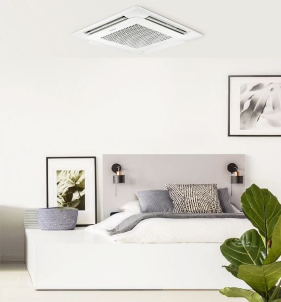 ducted air conditioner in modern bedroom