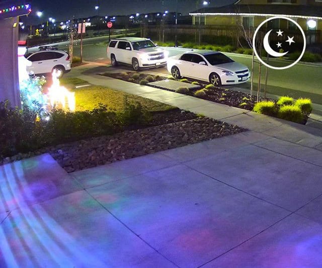 colour video at night on cctv security camera